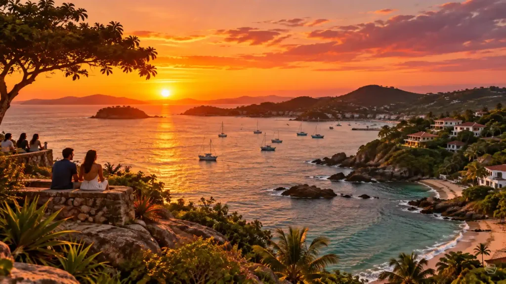 pessoas vendo o por do sol em búzios
